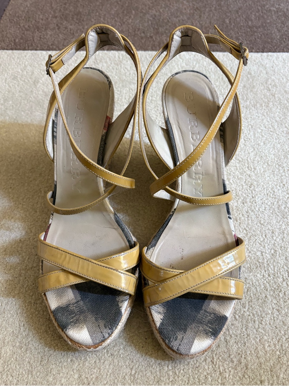 BURBERRY Nova Check Wedge Espadrilles size EU 39